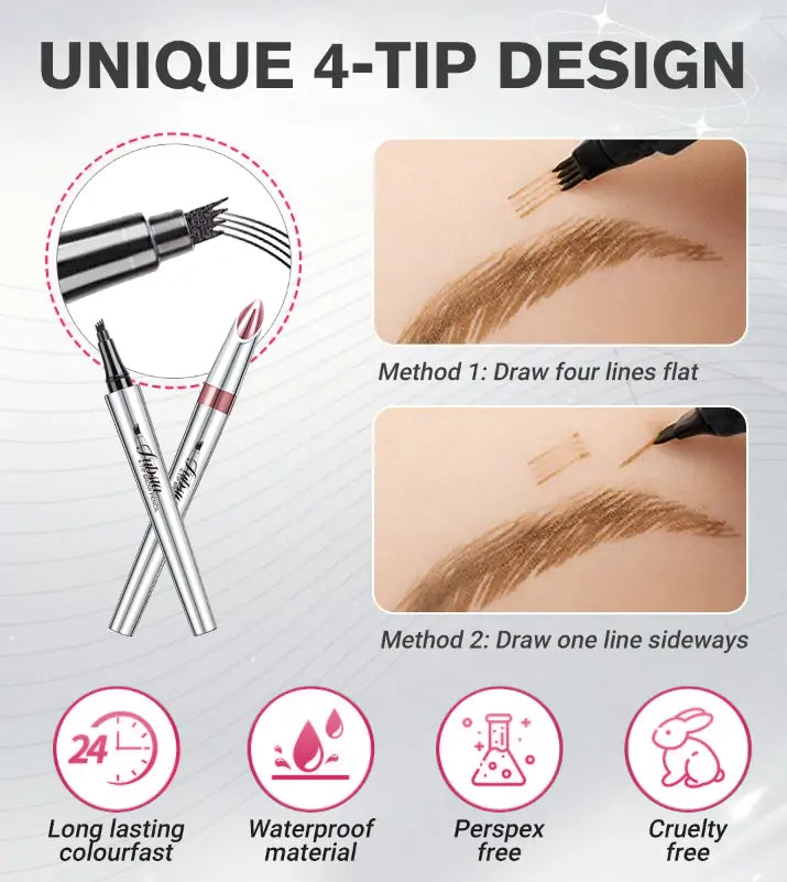 Last day discount 50%OFF - 3D Waterproof Microblading Eyebrow Pen 4 Fork Tip Tattoo Pencil