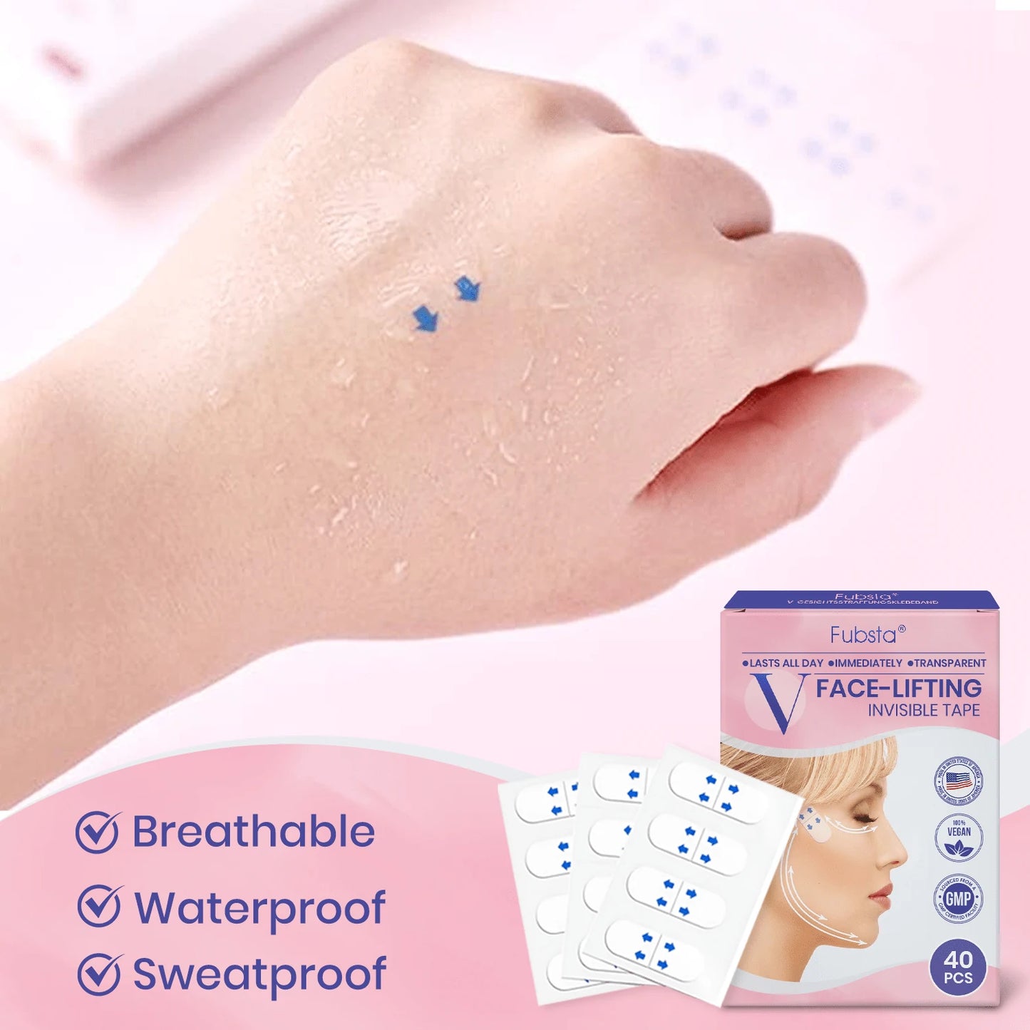 Fubsta™ V-Face Lifting Invisible Adhesive Tape 10 (For Continuous Use, Restores Firmness and Elasticity)