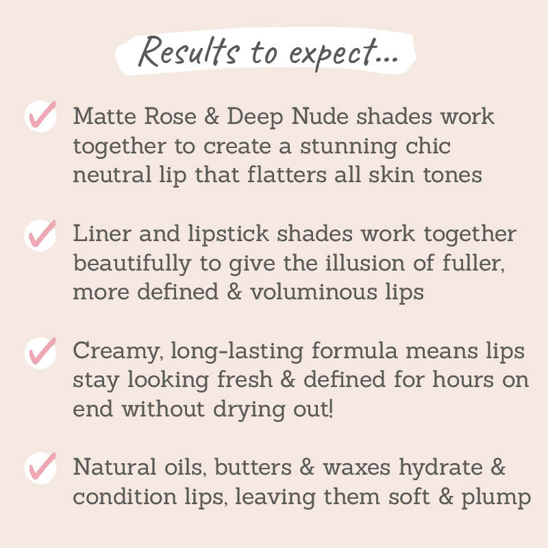 Deep Nude Lip Liner & Matte Rose Lipstick Duo
