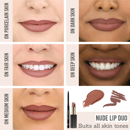Deep Nude Lip Liner & Matte Rose Lipstick Duo