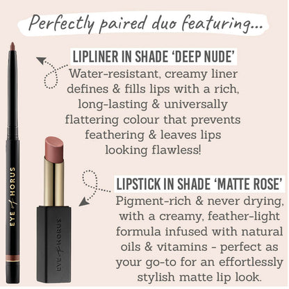 Deep Nude Lip Liner & Matte Rose Lipstick Duo